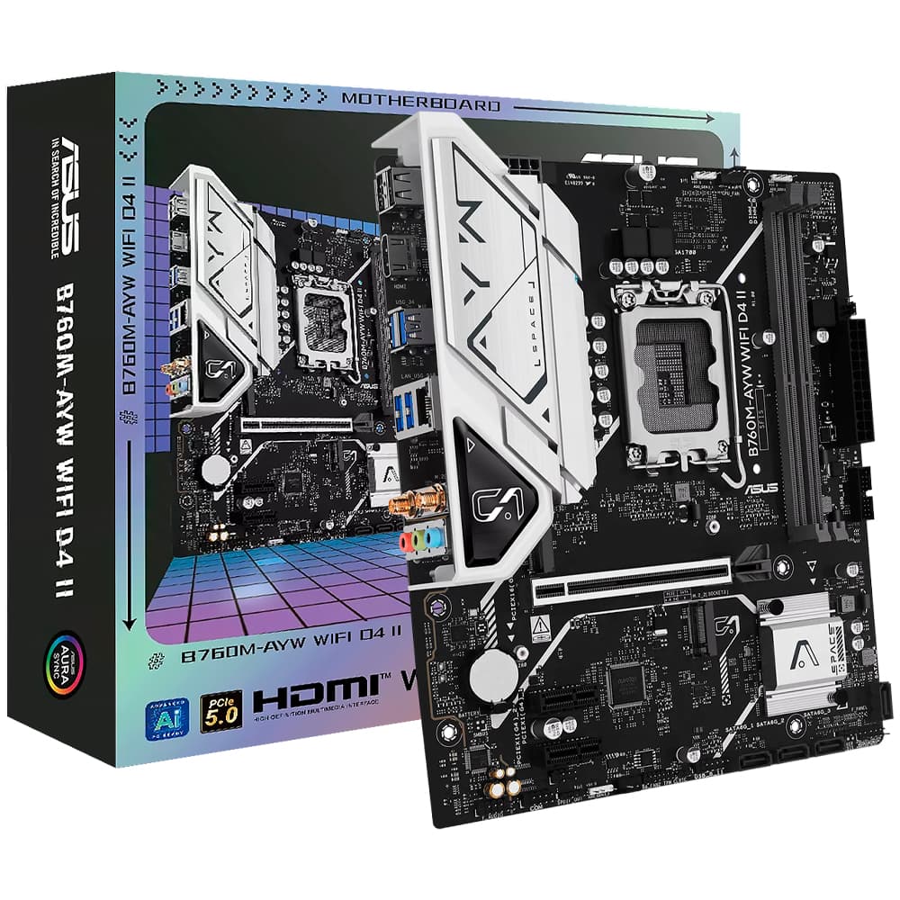 PLACA MÃE ASUS B760M-AYW WI-FI D4 II SOCKET LGA 1700 / DDR4