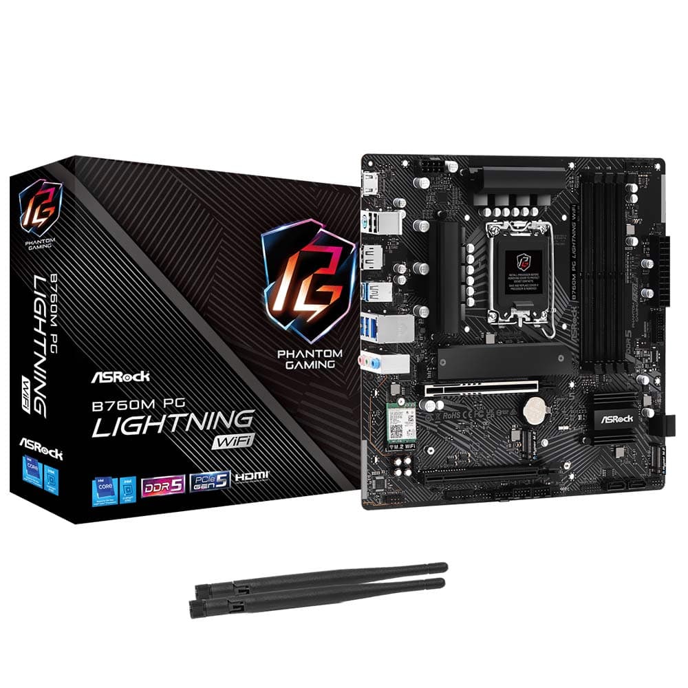 PLACA MÃE ASROCK B760M PG LIGHTNING WI-FI SOCKET LGA 1700 / DDR5