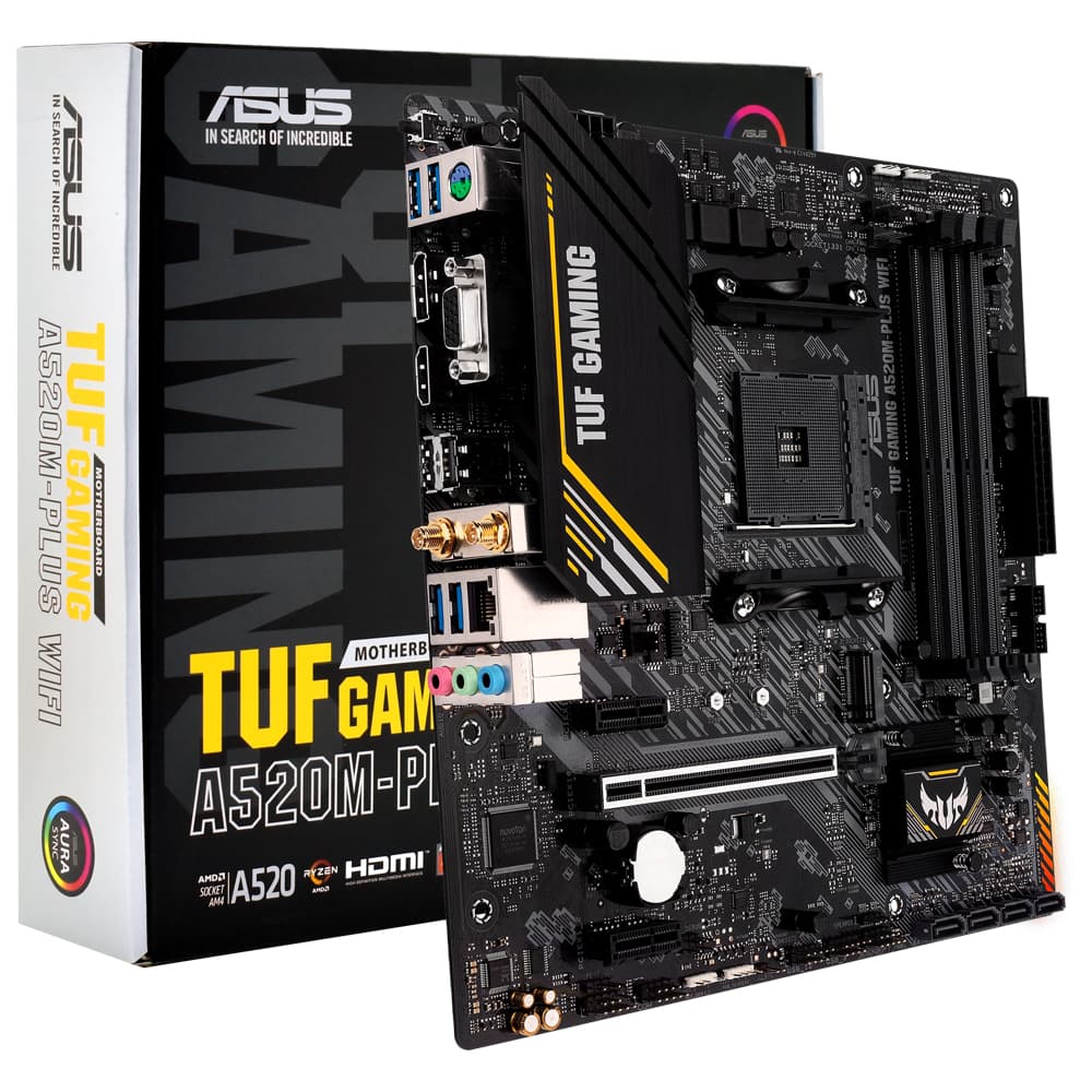 PLACA MÃE ASUS TUF GAMING A520M-PLUS WI-FI SOCKET AM4 / VGA / DDR4