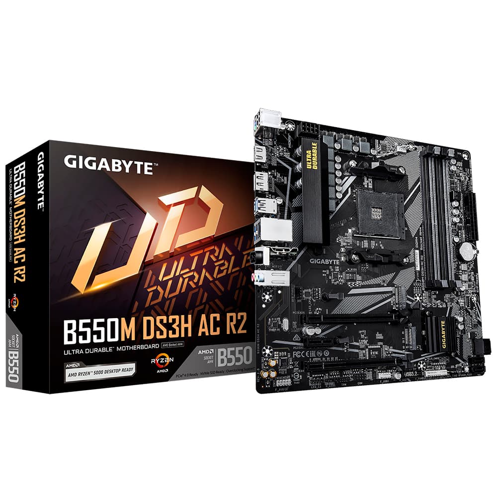 PLACA MÃE GIGABYTE B550M DS3H AC R2 SOCKET AM4 / DDR4