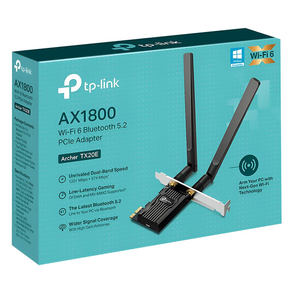 ADAPTADOR WIFI 6 PCIE AX1800 BLUETOOTH 5.2 DUAL BAND