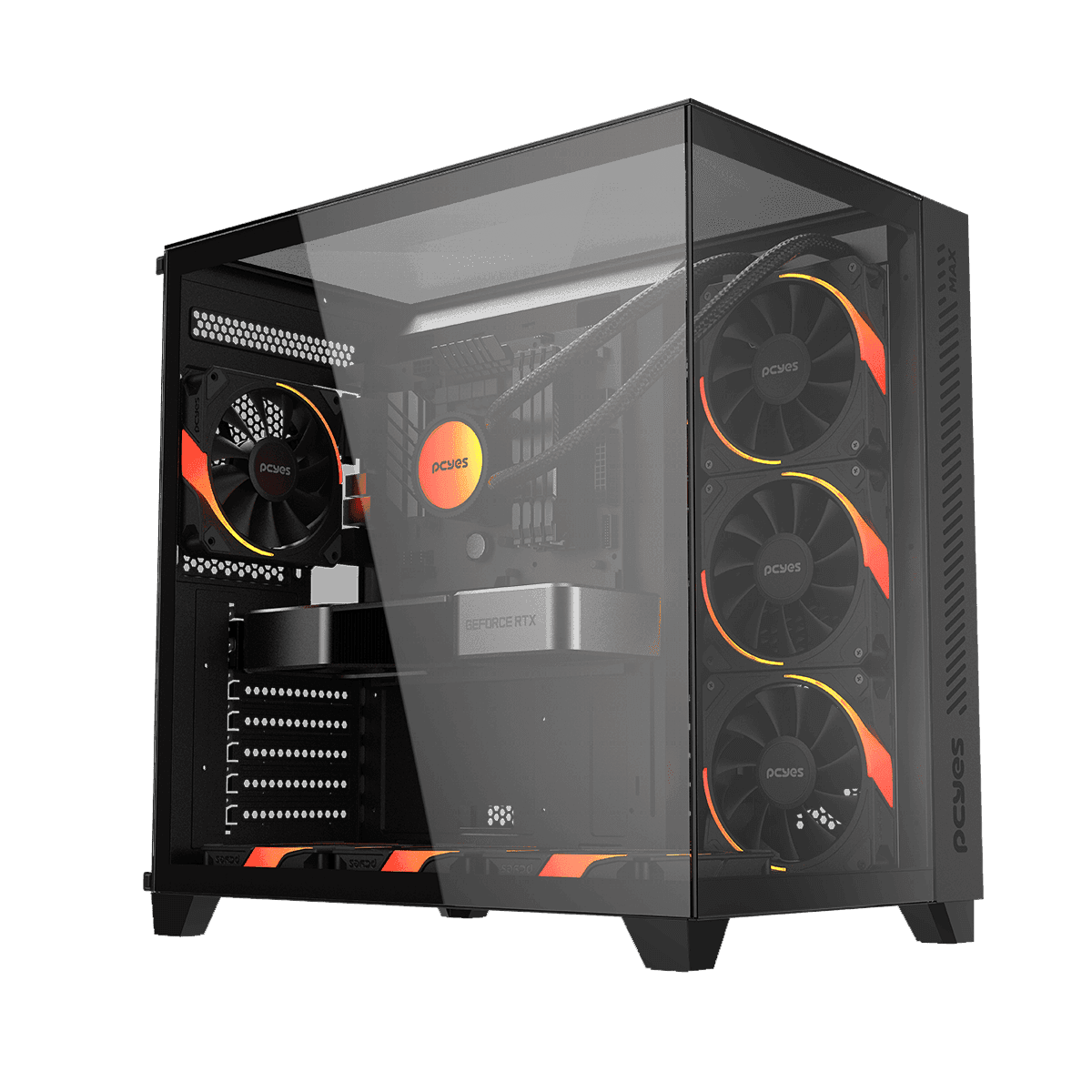 GABINETE GAMER PCYES FORCEFIELD MAX BLACK VULCAN - GFFMAXBV
